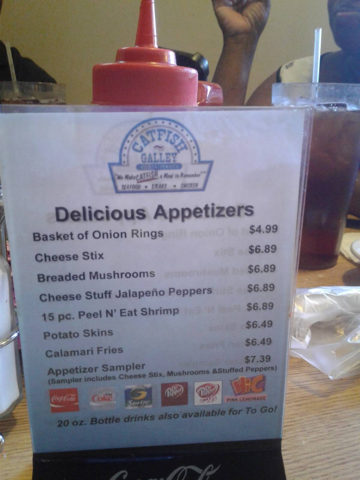 Menu at Catfish Galley restaurant, Jackson, N Highland Ave