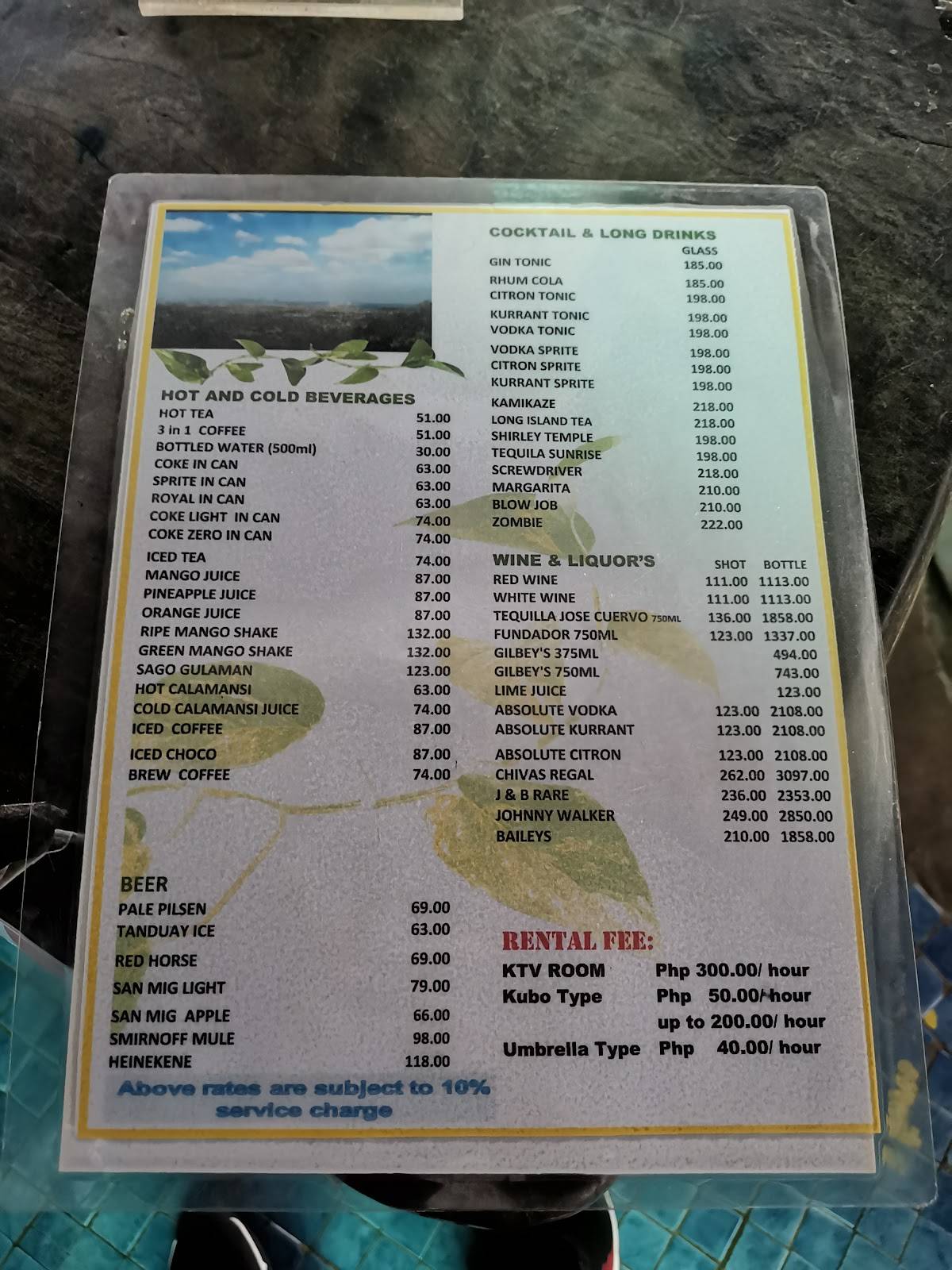 Menu at Cloud 9 Restaurant, Antipolo, 23 Sumulong Hwy