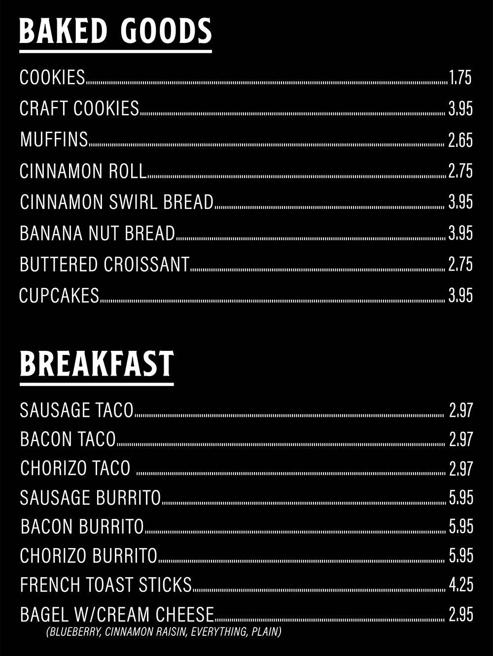 Menu at Cold Smoke Craft House cafe, Stephenville