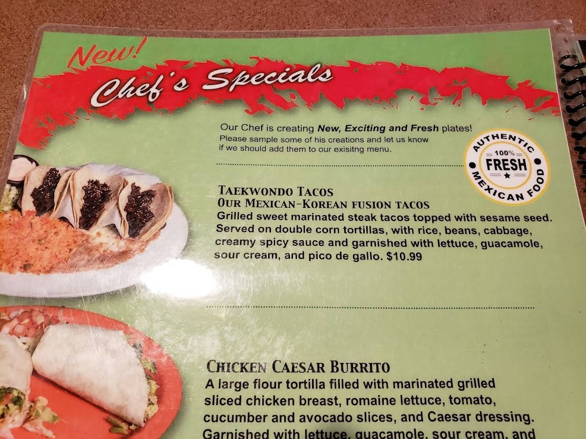 Menu at Dos Amigos Mexican Restaurant, Elko