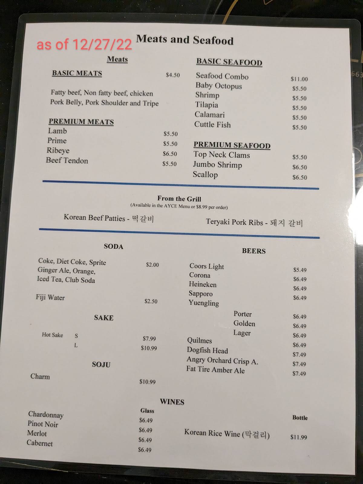 Menu at Garden Shabu/Hot Pot & Grill steakhouse, Little Ferry