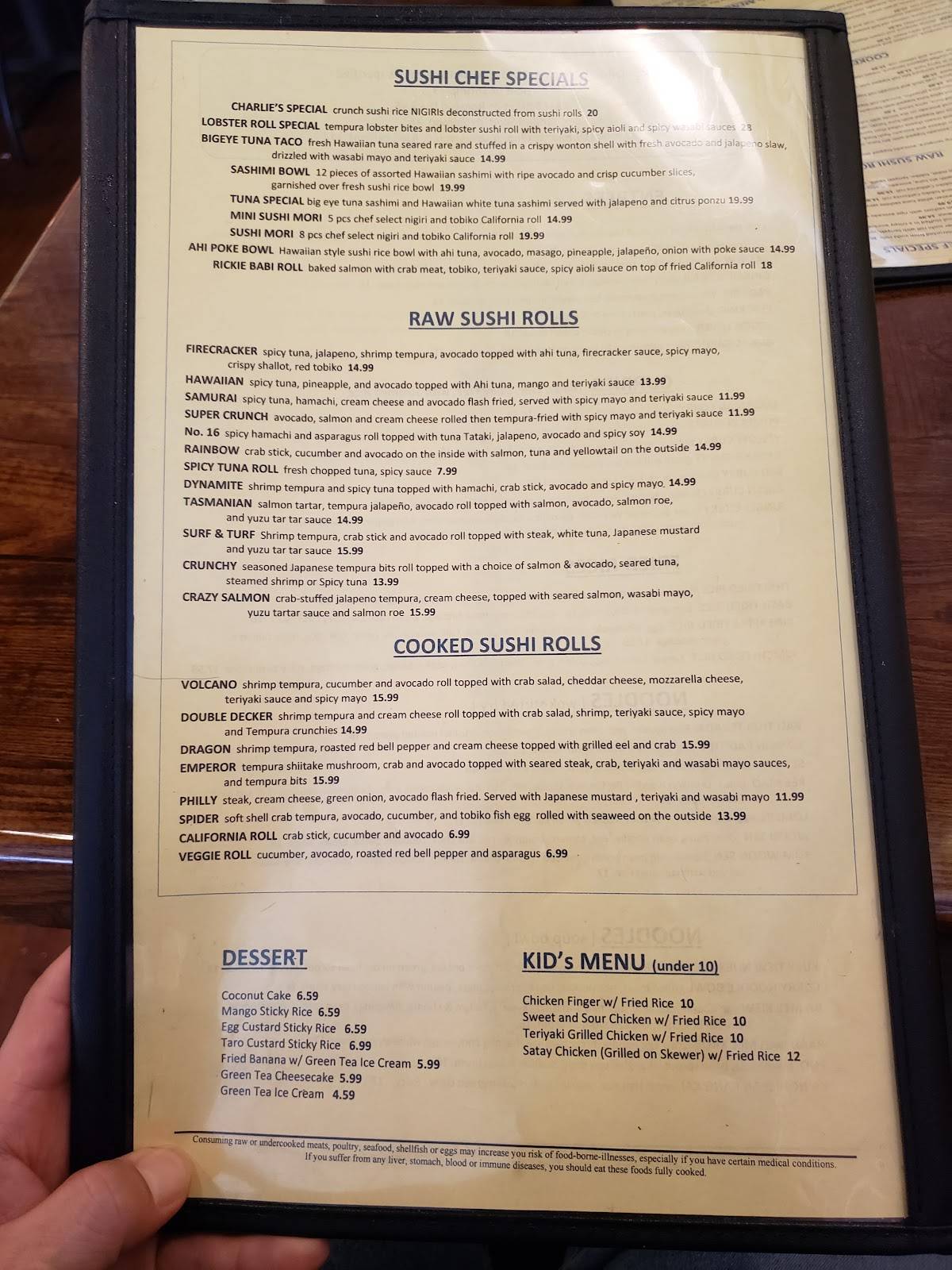Menu at Garlic Thai Cuisine and Sushi Bar, Newnan