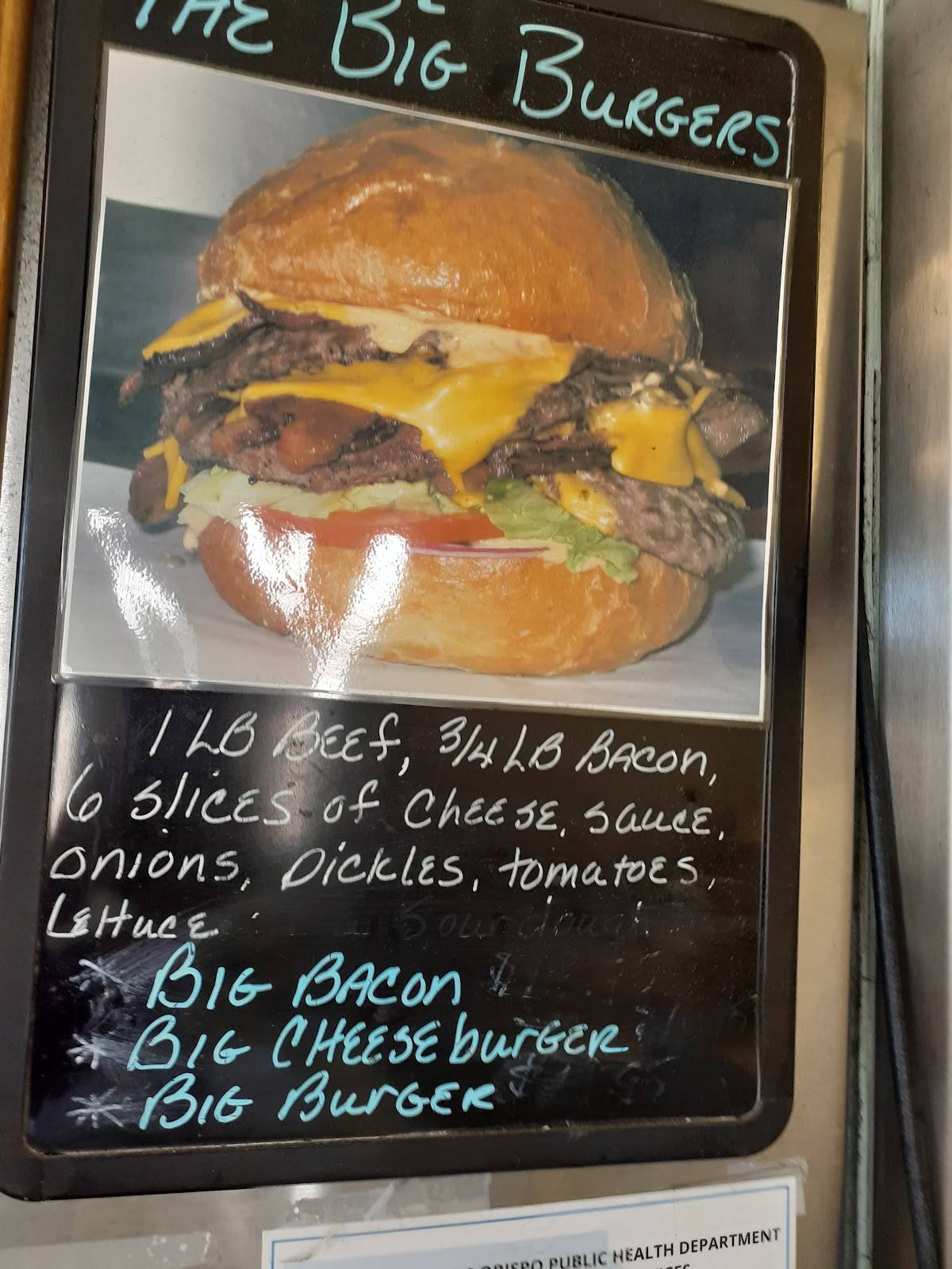 Menu at Garlands Hamburgers restaurant, Grover Beach