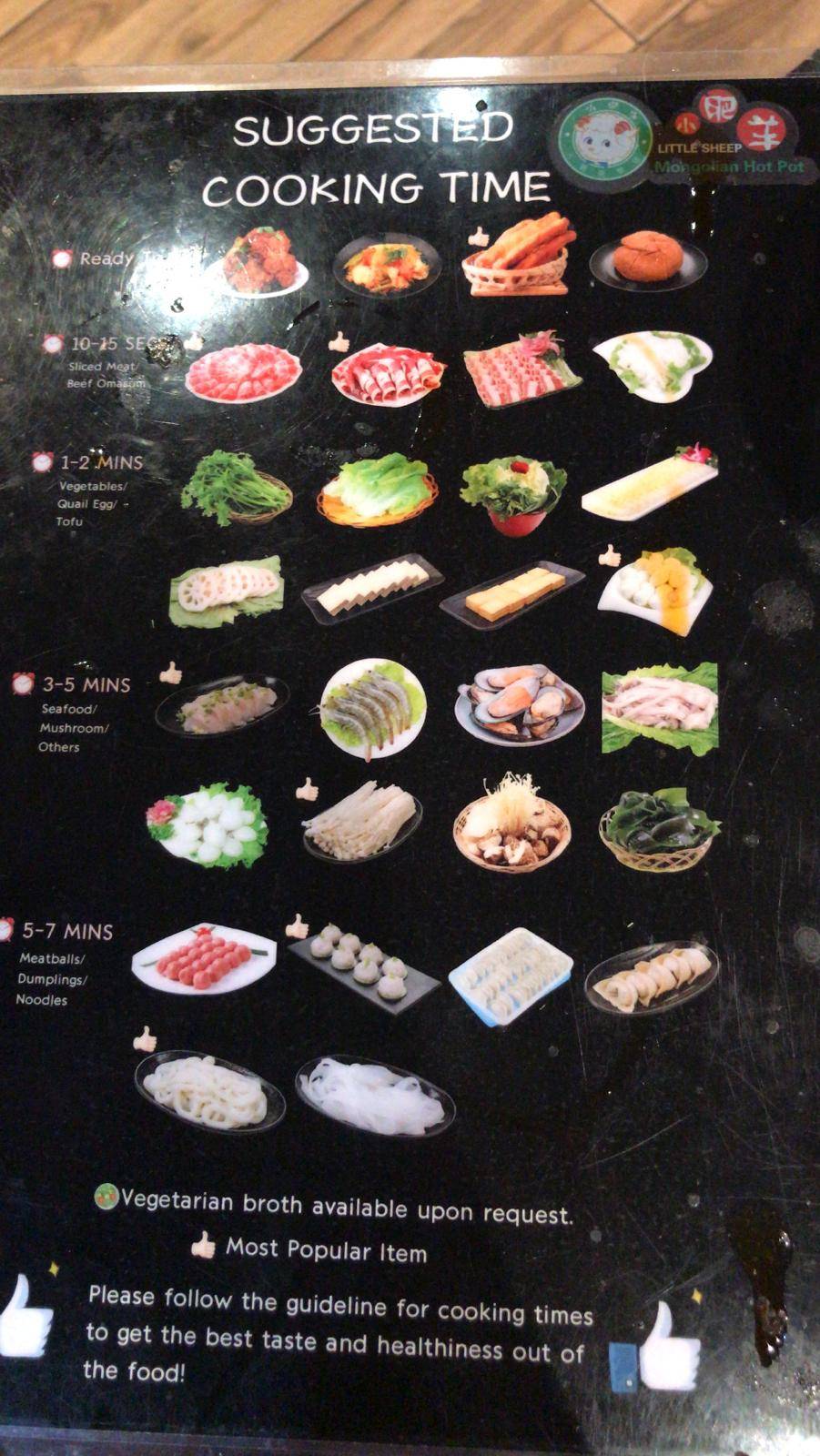 Menu at Happy Lamb Hot Pot, Vancouver restaurant, Vancouver