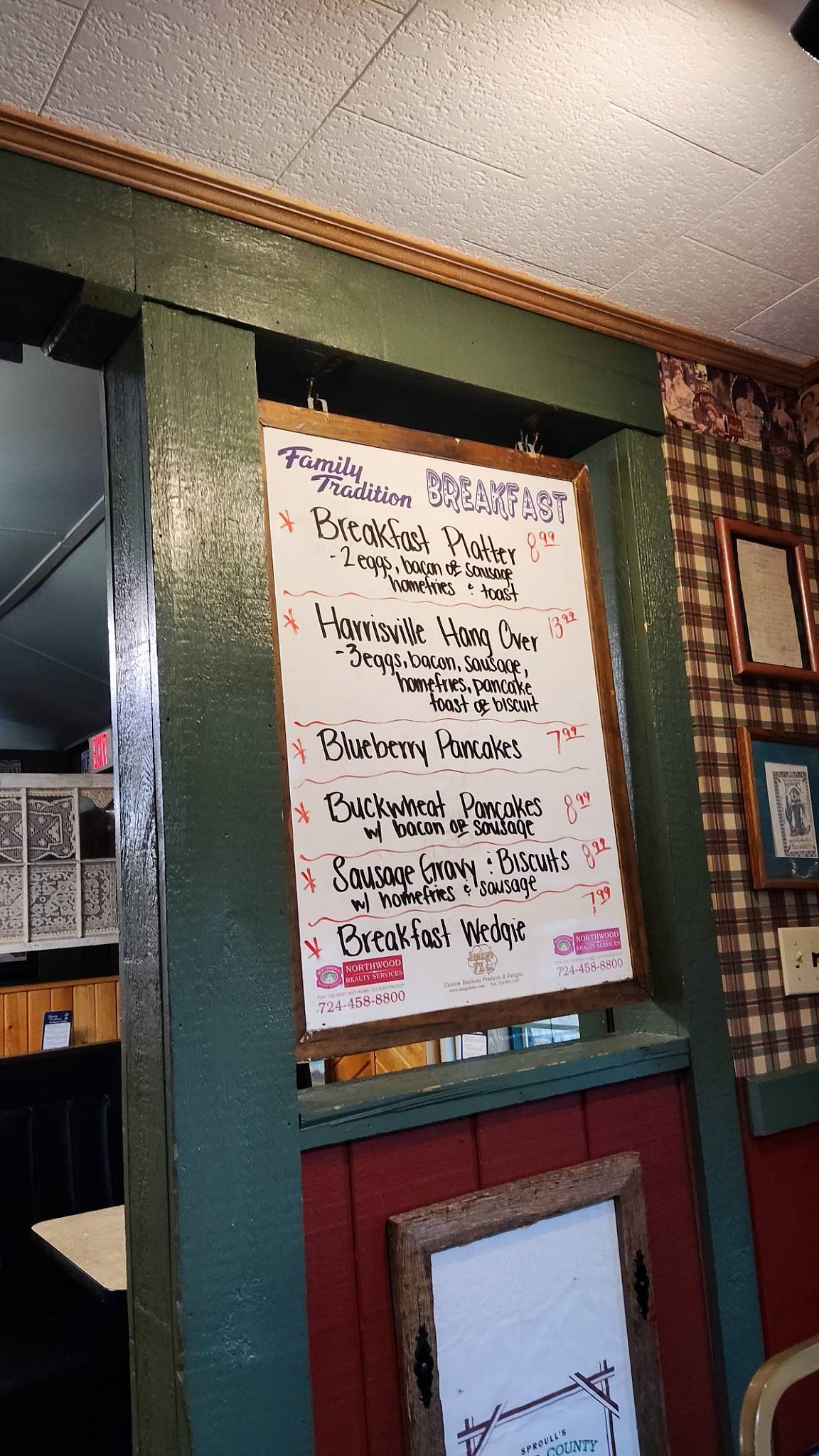 Menu at Family Tradition Restaurant, Harrisville
