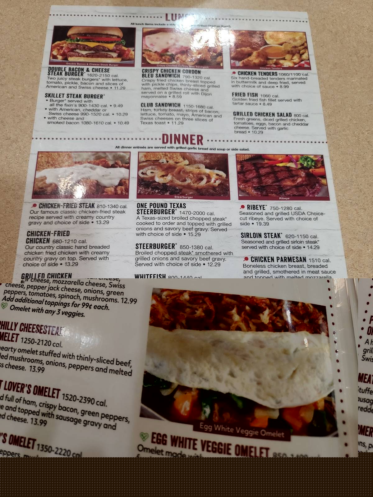 Menu at Iron Skillet restaurant, Kingdom City, Gold Rd