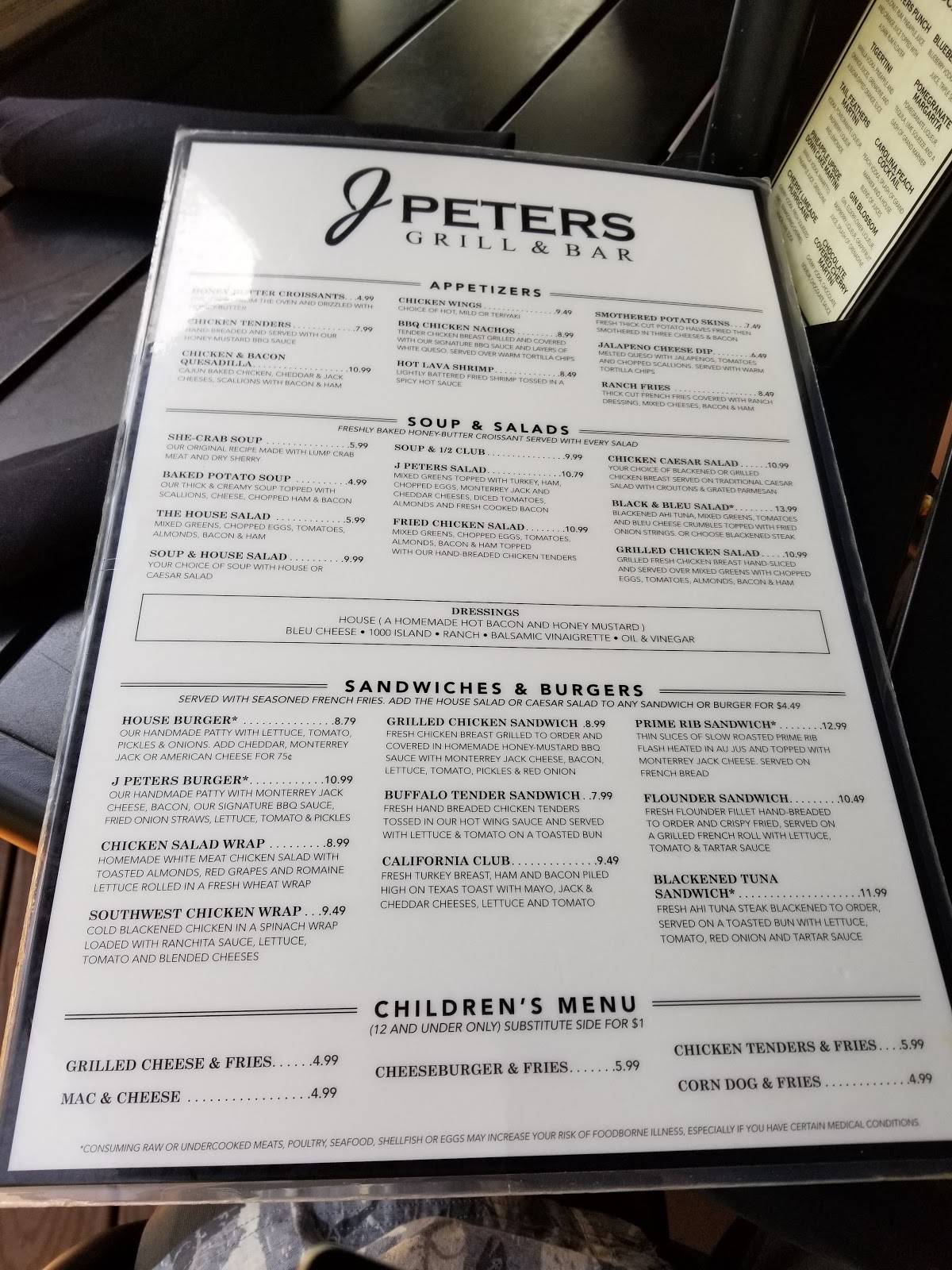 Menu at J.R. Cash's Grill & Bar, Mount Holly
