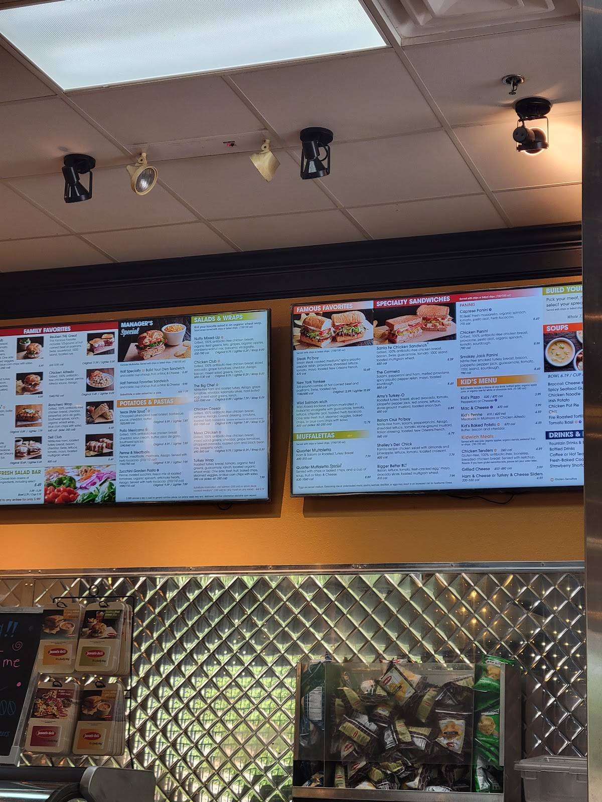 Menu at Jason's Deli restaurant, Greensboro