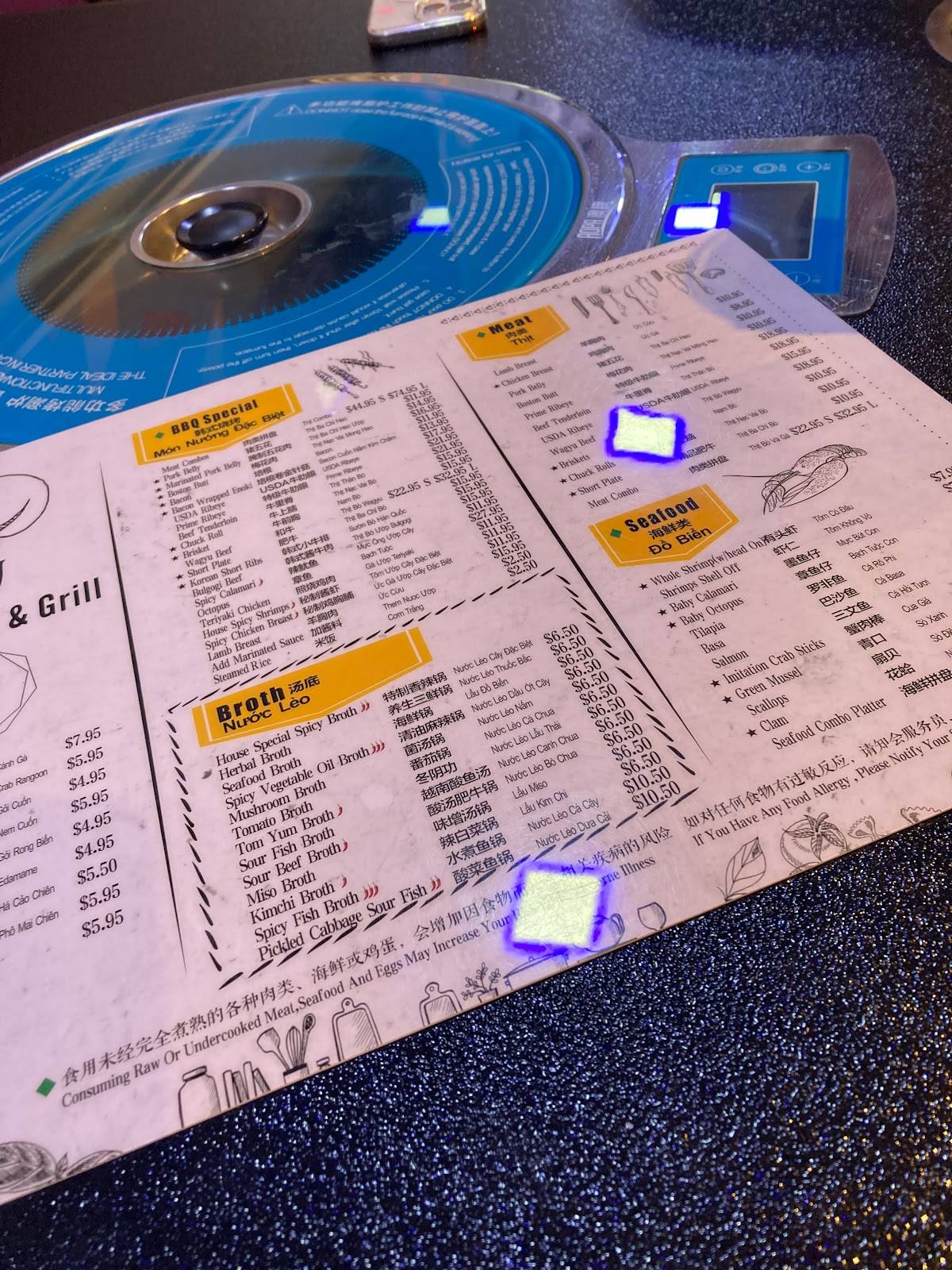 Menu at Lotus Hot Pot & Grill restaurant, Gladstone
