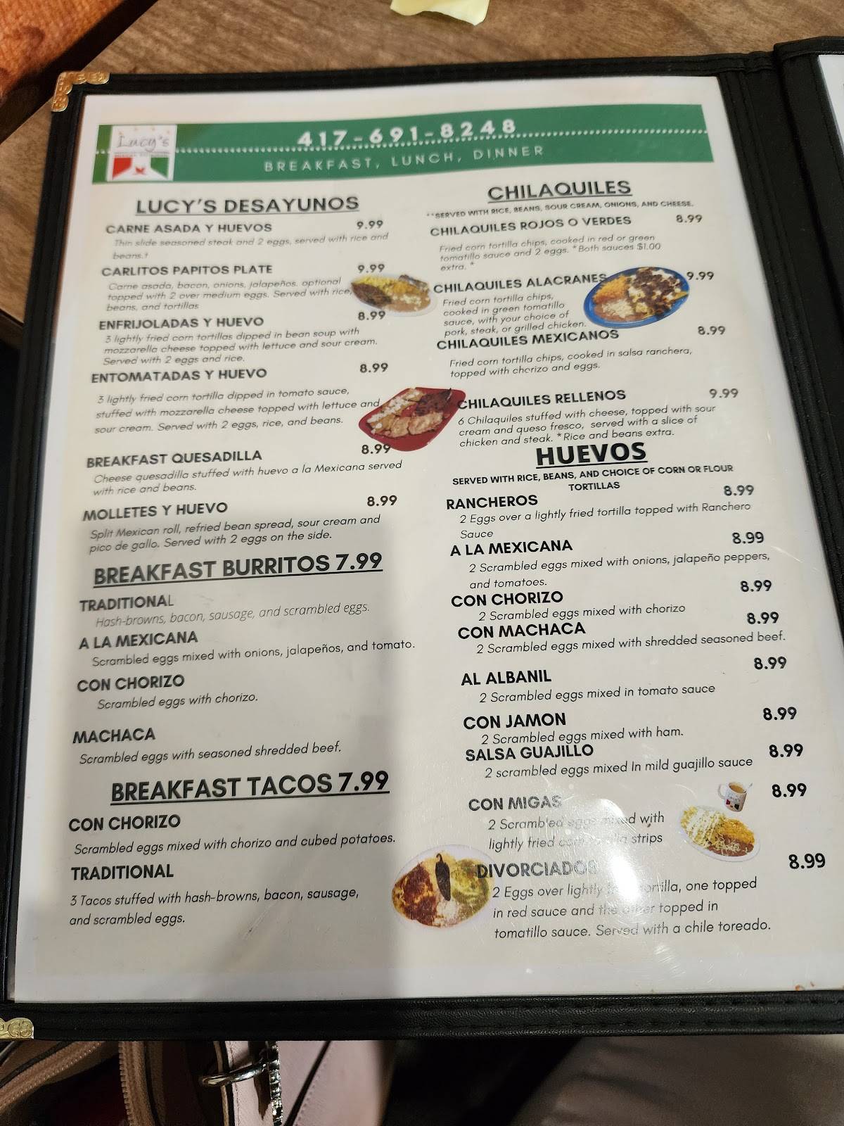 Menu at Lucy’s Ensenada Mexican Restaurant, Joplin, S Rangeline Rd