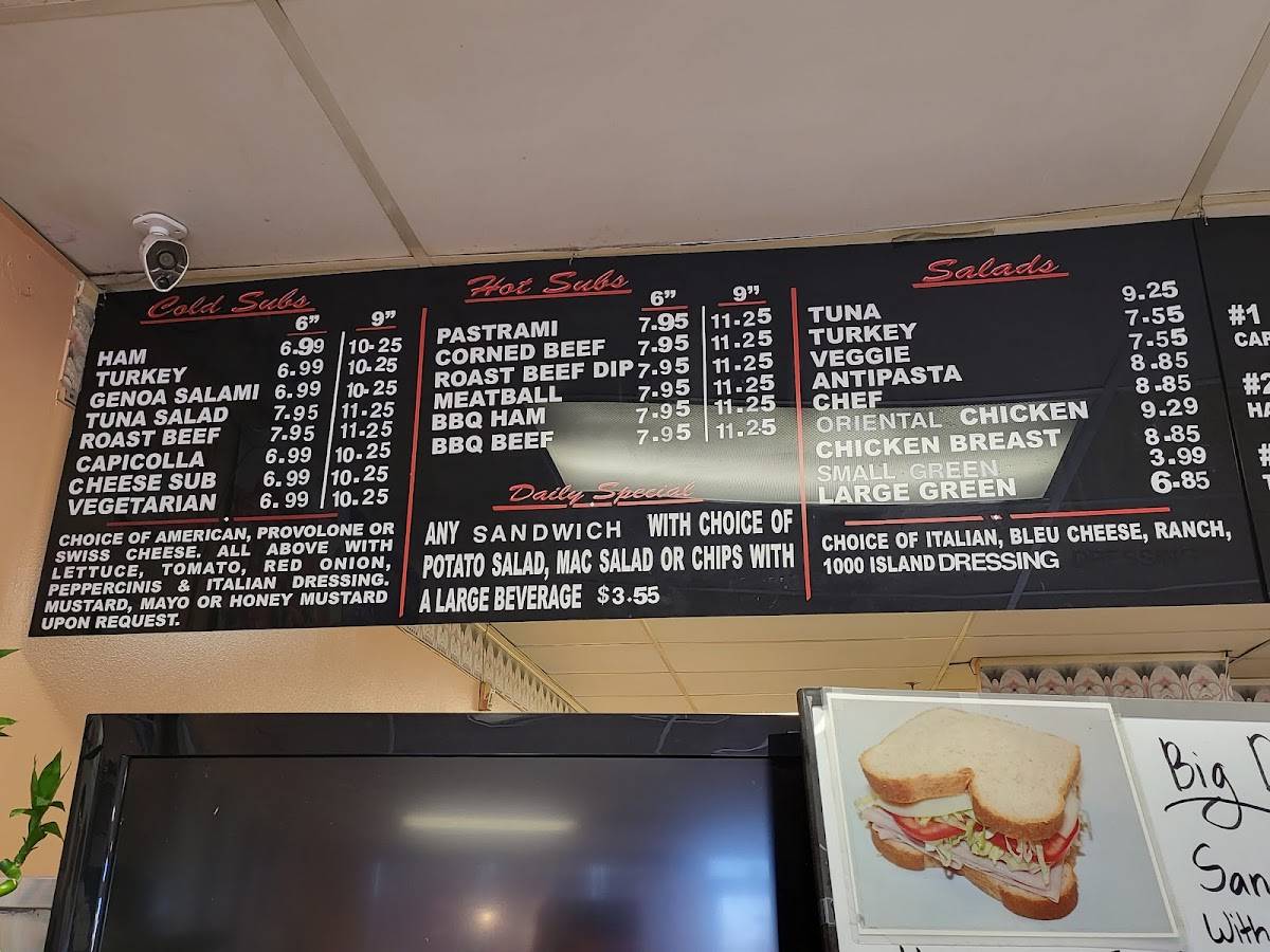 Menu at Quik Stop Subs restaurant, Moreno Valley
