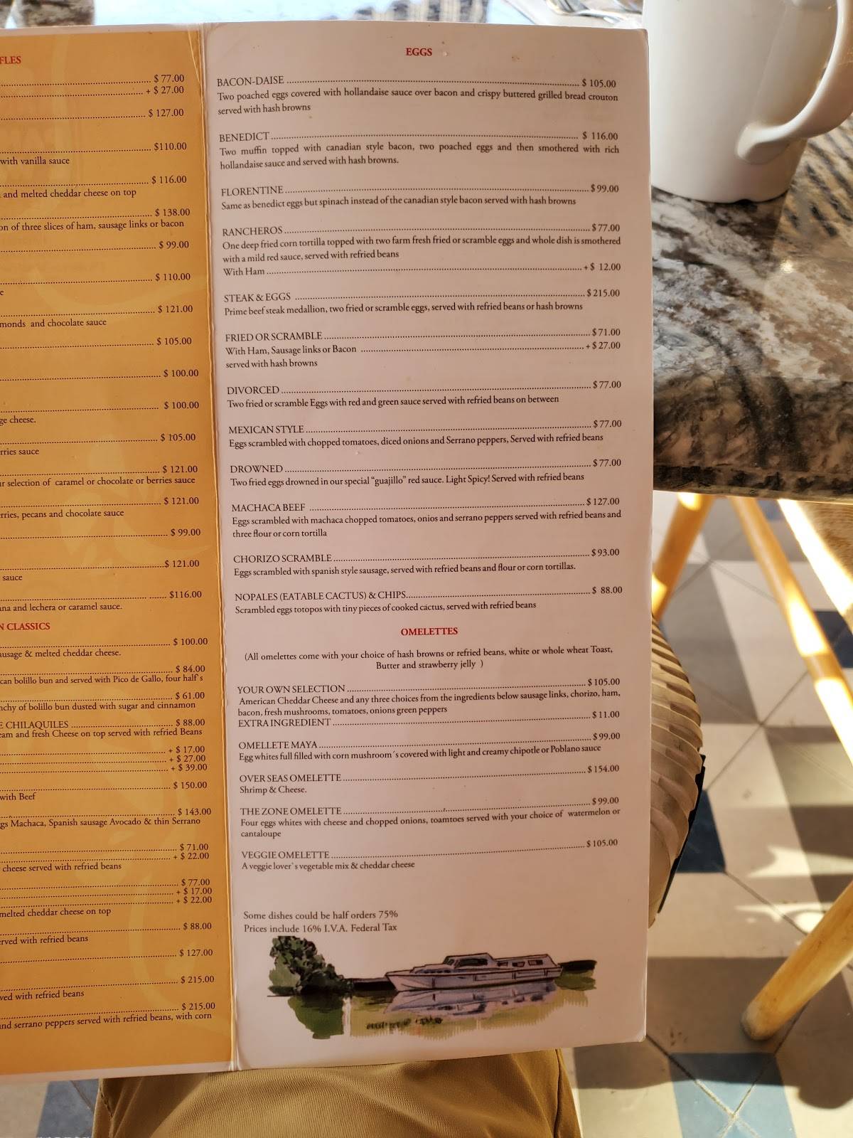 Menu at Mr. Cream Pancakes & Waffles restaurant, Puerto Vallarta