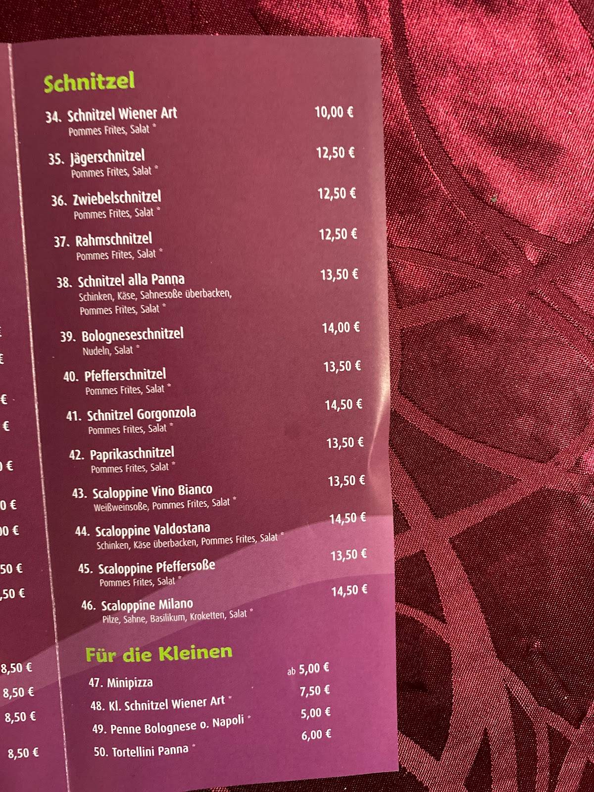 Speisekarte von Piccola Melissa pizza, Rockenberg