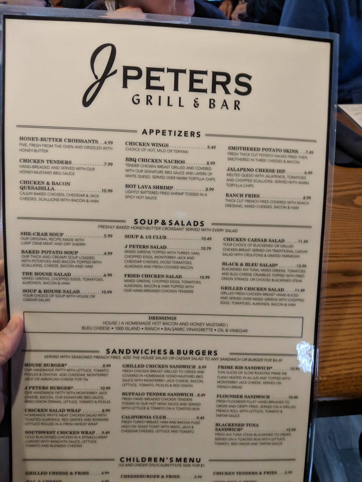 Menu at J.R. Cash's Grill & Bar, Mount Holly