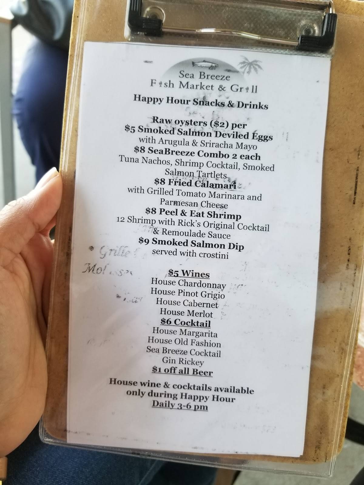 Menu at Sea Breeze Fish Market & Grill pub & bar, Plano