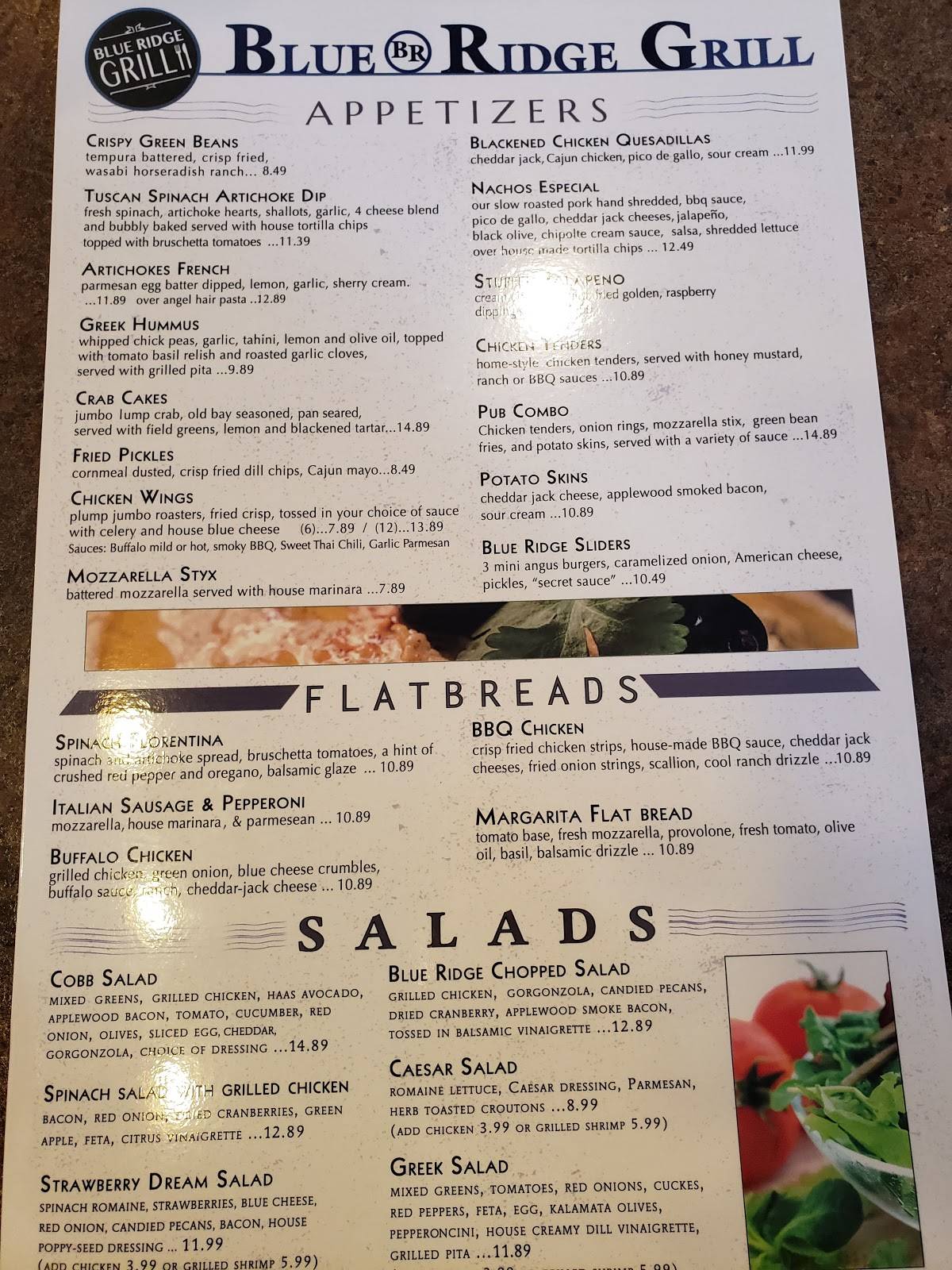 Carta del restaurante Blue Ridge Grill, Rochester, W Ridge Rd