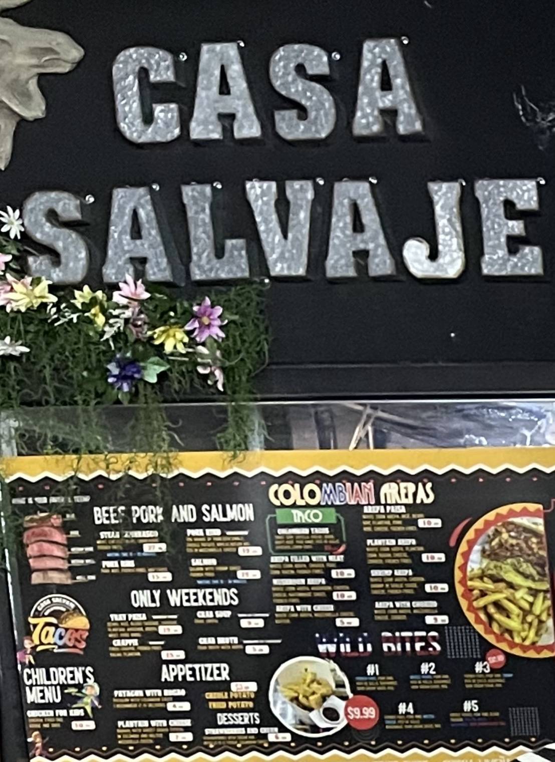 Menu at CASA SALVAJE restaurant, Murray