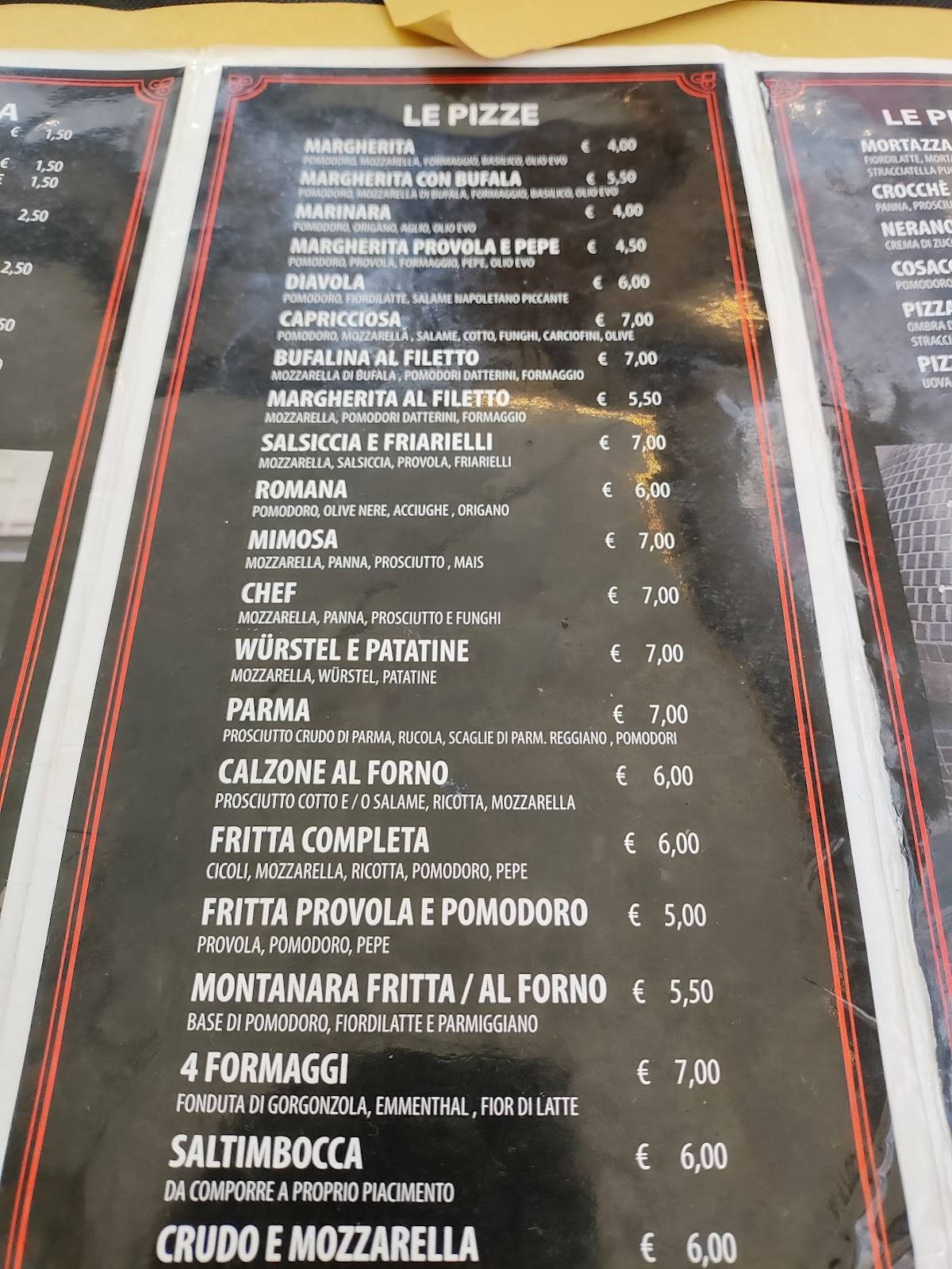 Speisekarte Von Donna Luisa - Pizzeria E Friggitoria, Neapel