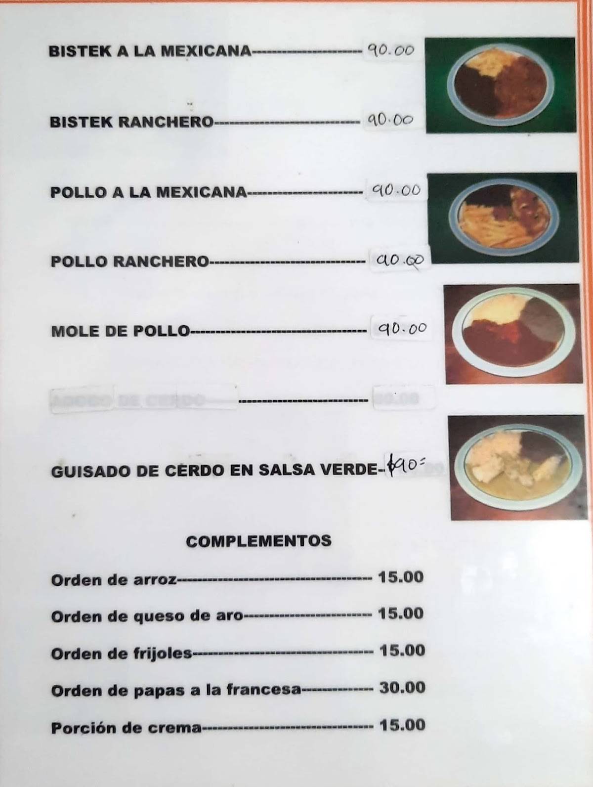 Carta del restaurante Loncheria Las Flautas, Xilitla