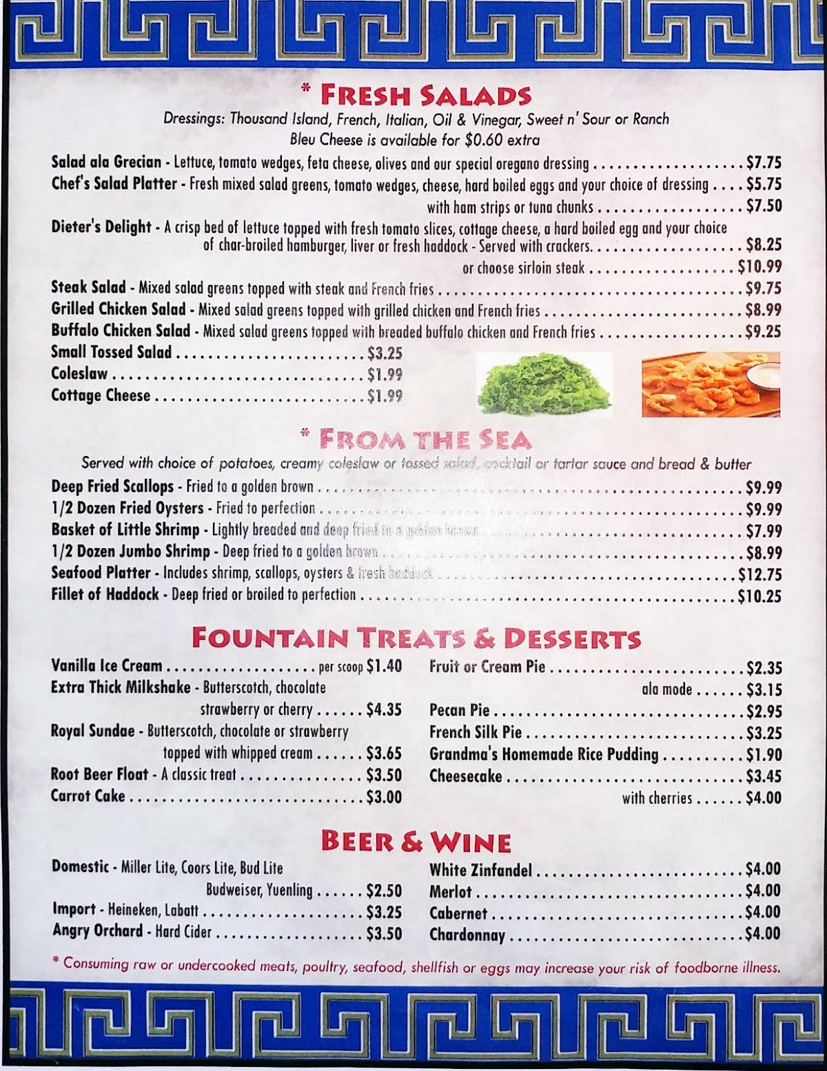 Menu at Middlesex Diner restaurant, West Middlesex