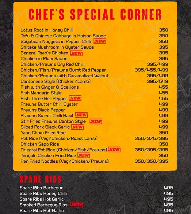 Mr. Chow's menu