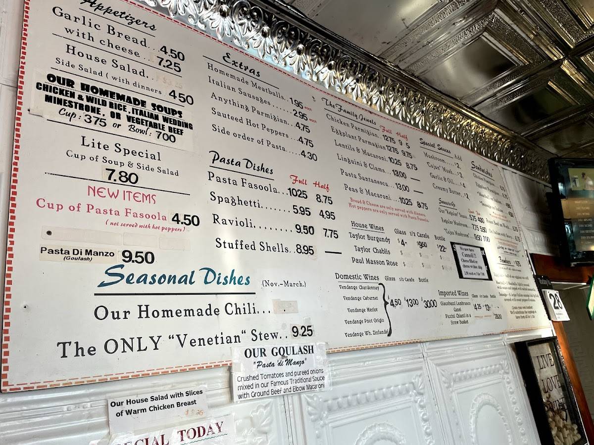 Menu at Santasiero's Restaurant, Buffalo