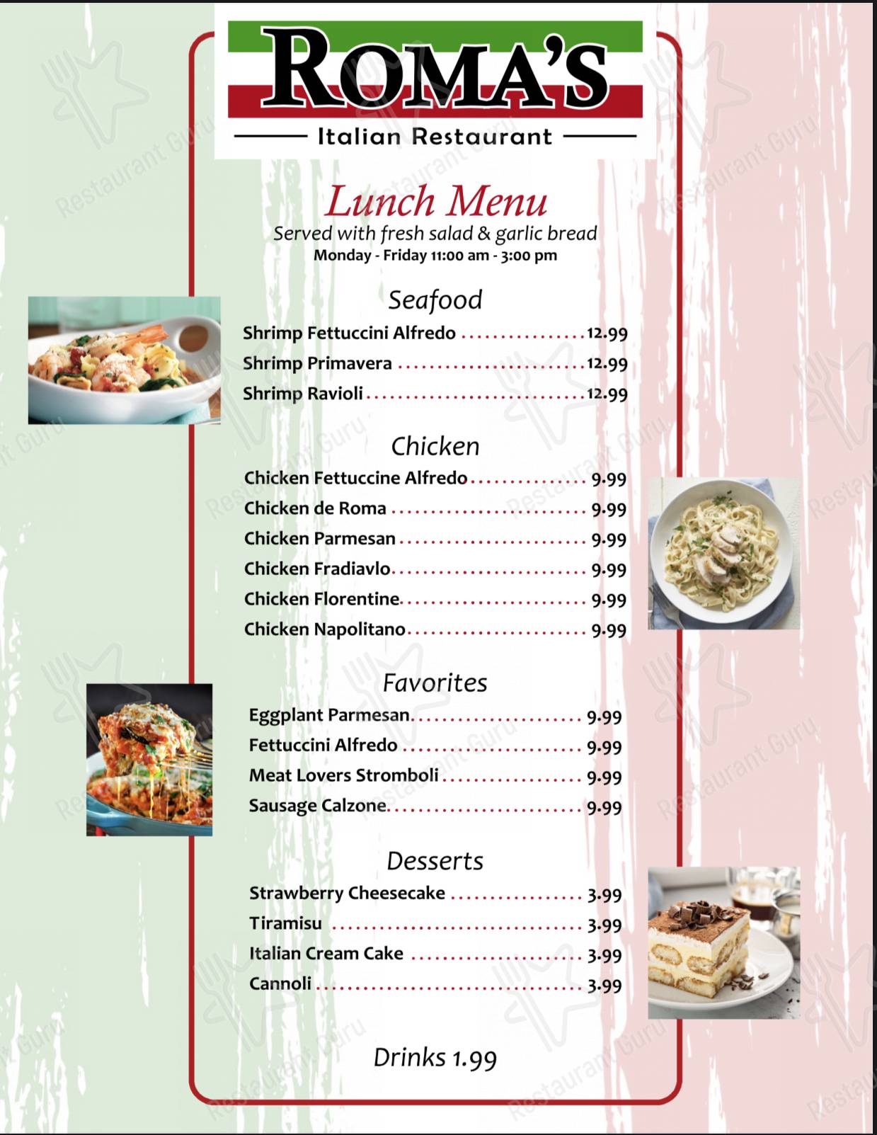 Menu at Roma’s Italian Restaurant, Orange, TX-12