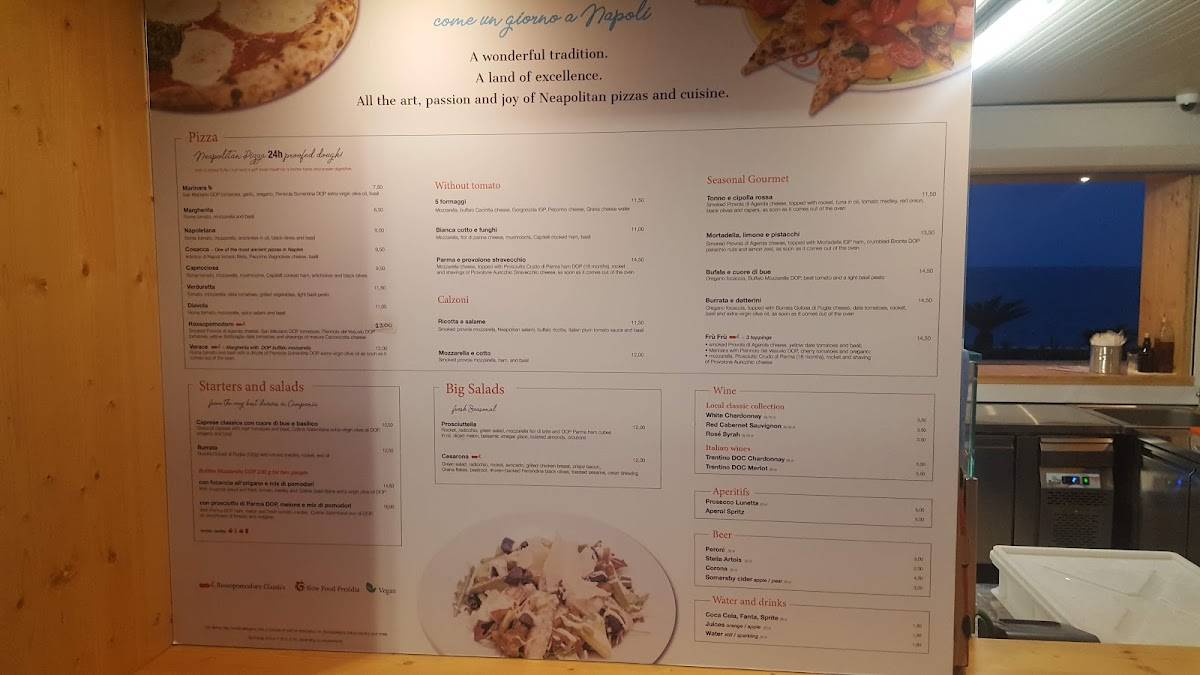 Menu at Rossopomodoro, Sliema restaurant, Sliema