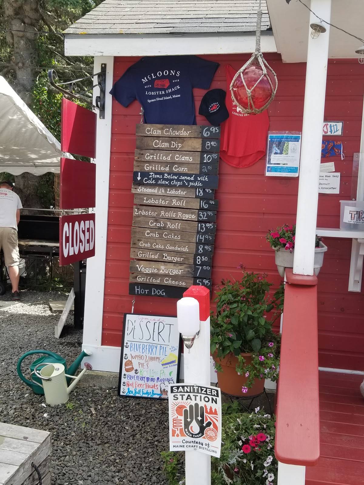 Menu at McLoons Lobster Shack restaurant, South Thomaston