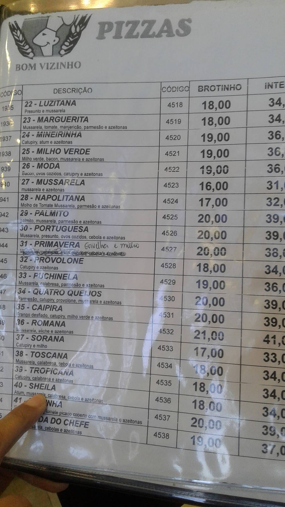 Menu em Padaria Bom Vizinho, São Paulo