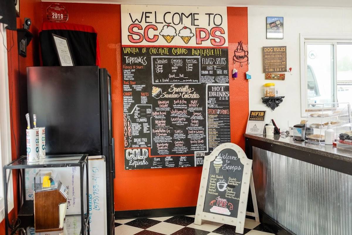 Menu at Scoops Frozen Custard and Espresso cafe, Fredericktown