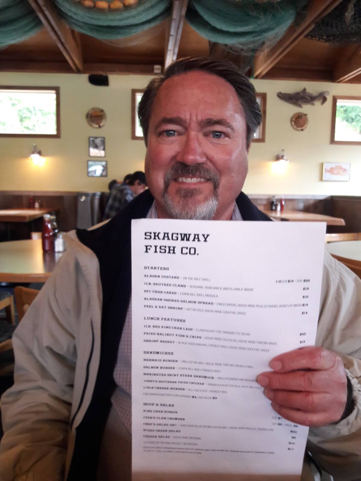 Menu at Skagway Fish Company restaurant, Skagway
