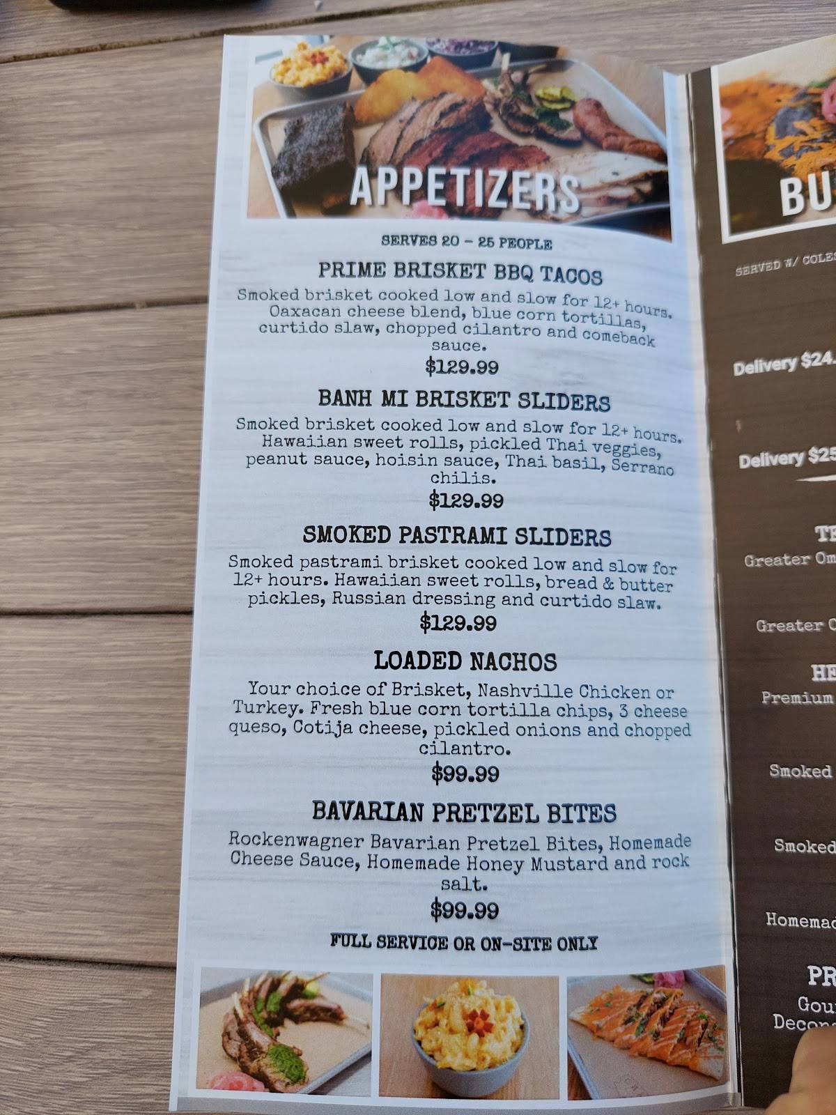 Menu at Smoke and Fire Social Eatery BBQ, Riverside