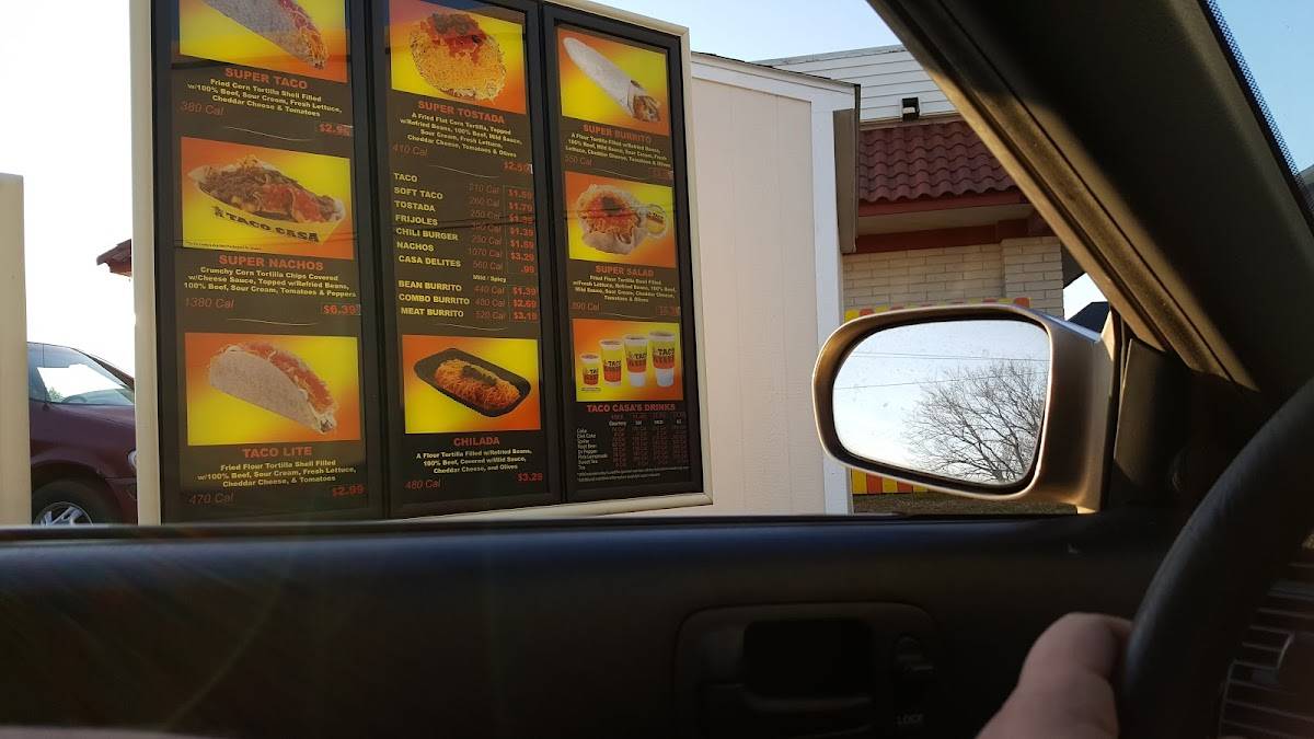 Menu at Taco Casa restaurant, Waxahachie