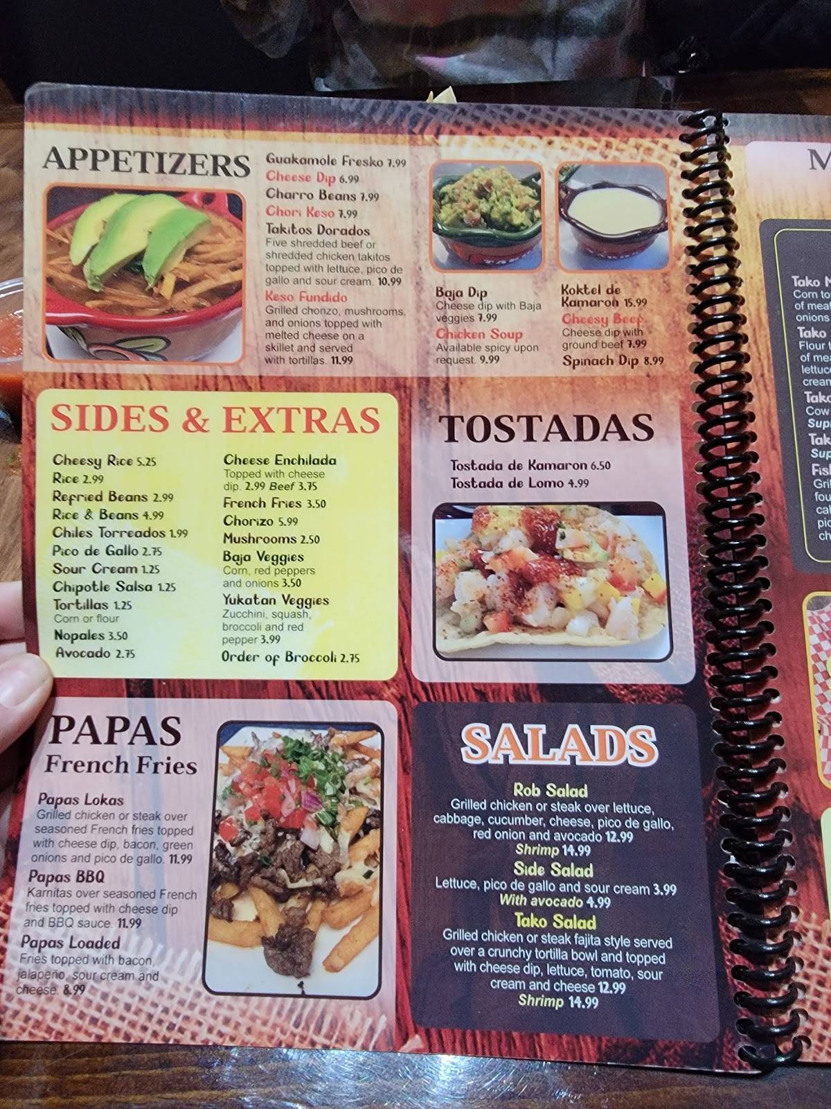 Menu At Takos Borukas Restaurant, Jackson