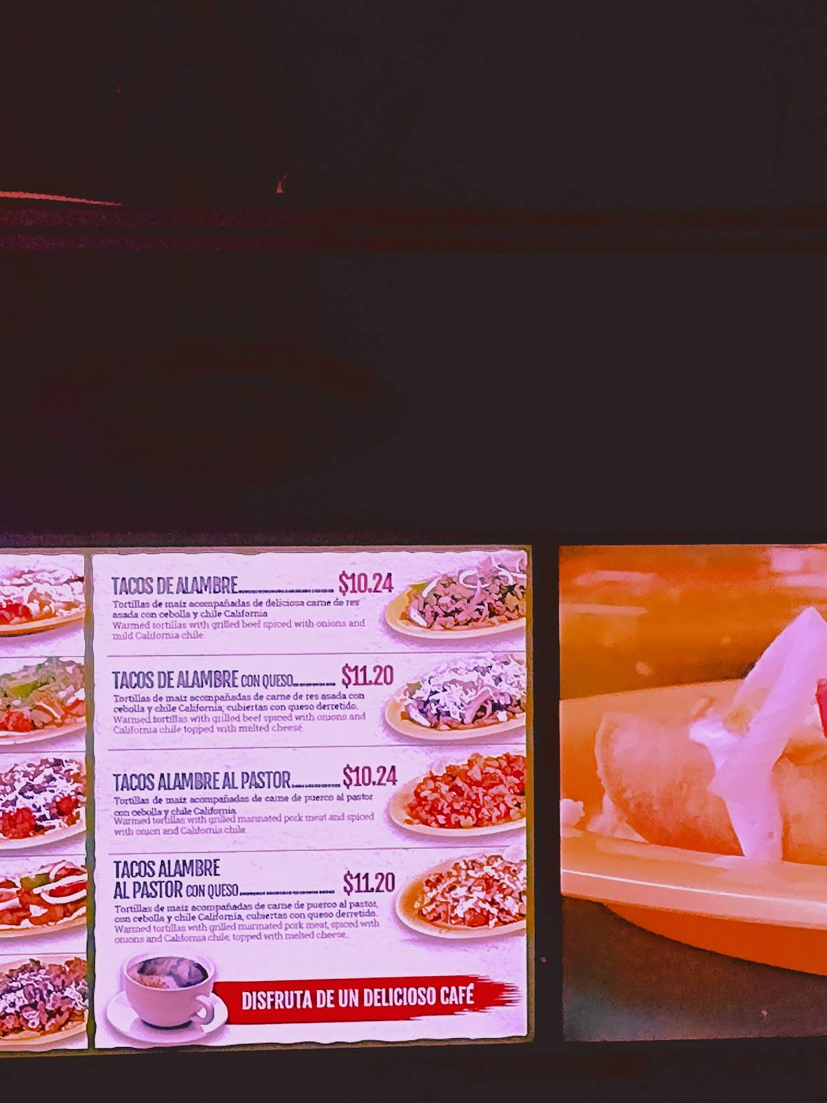 Menu at Taqueria El Cometa restaurant, El Paso, N Mesa St