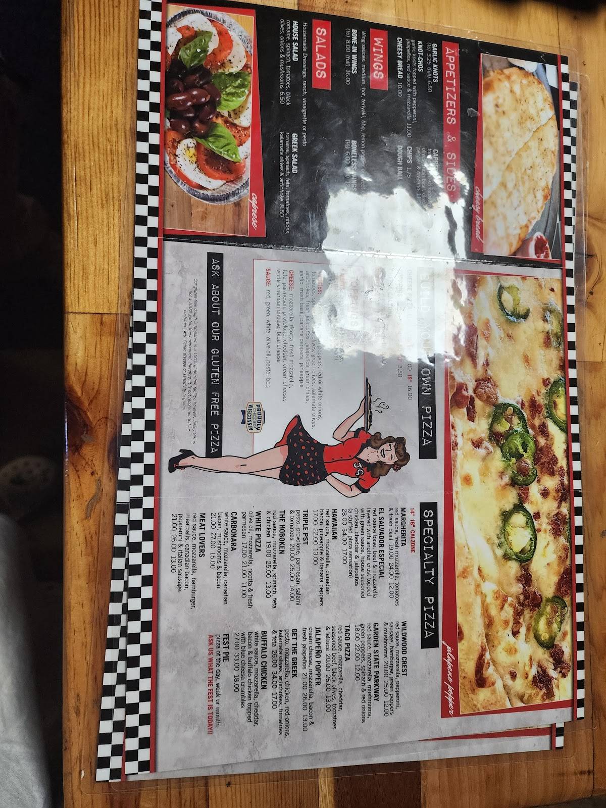 Menu at Teak & Charlie's Jersey Girl Pizza pizzeria, Odessa