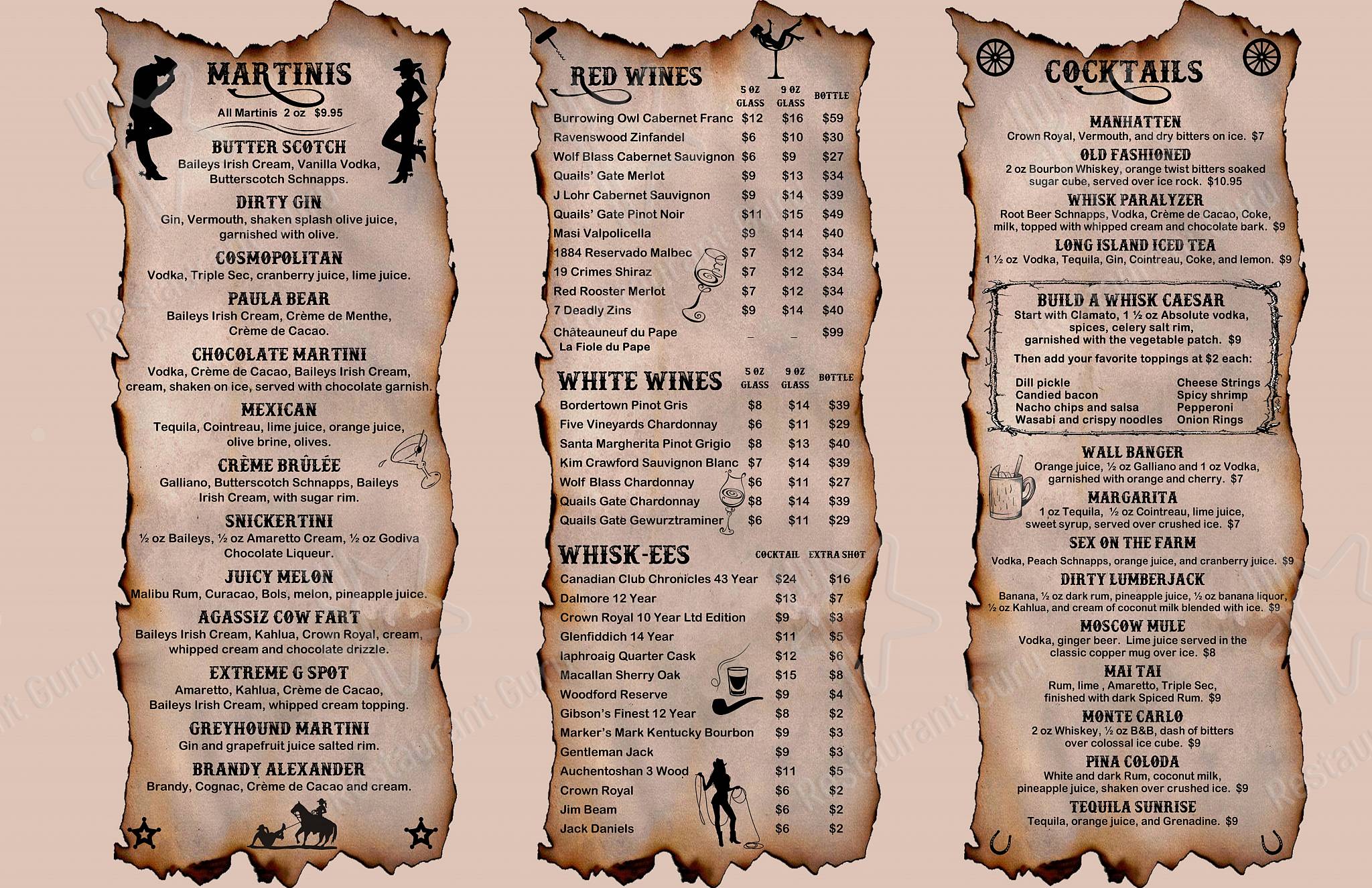 Menu at The Broken Whisk restaurant, Agassiz