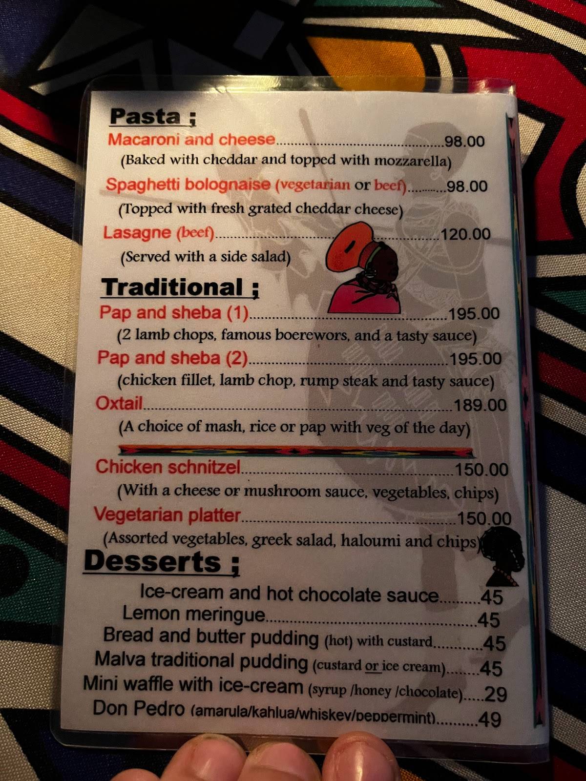 Menu at The Glass House Restaurant, Graskop, 14 Louis Trichardt Ave