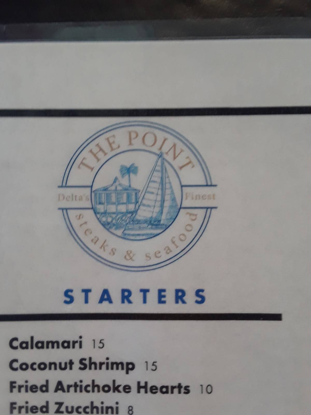 Menu at The Point Restaurant, Rio Vista