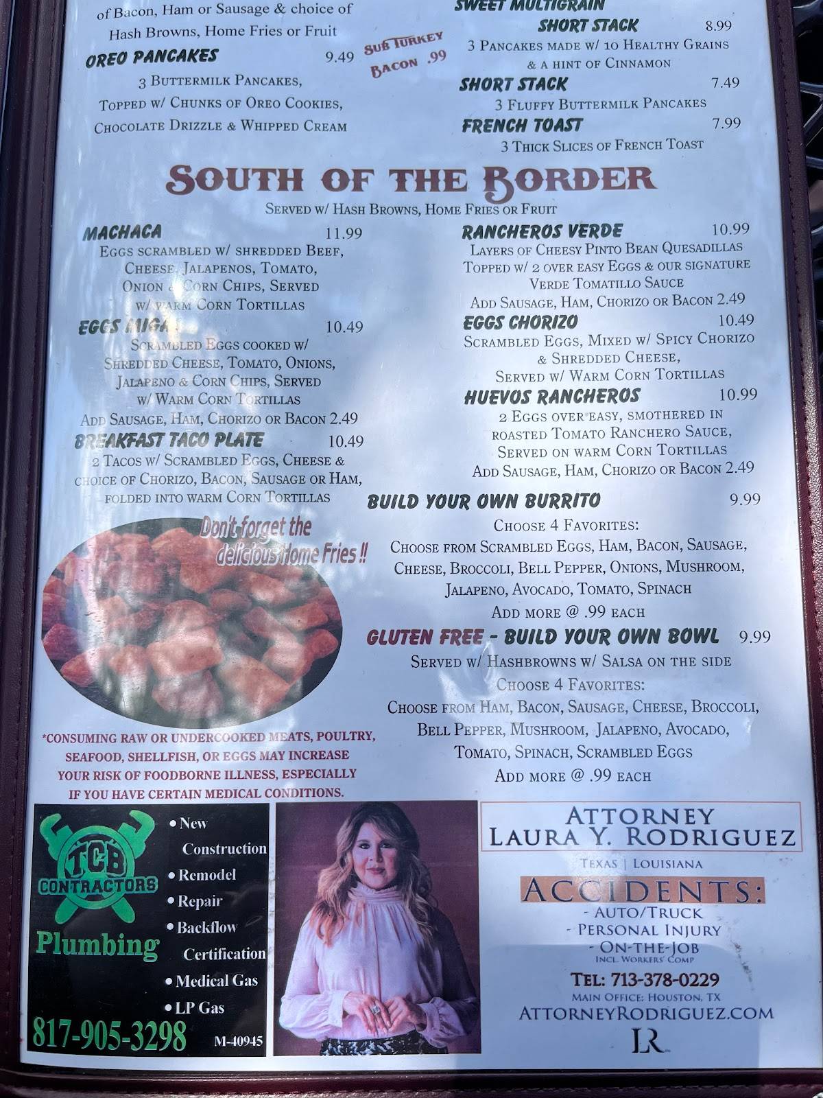 Menu at The Porch restaurant, Burleson, 140 S Wilson St