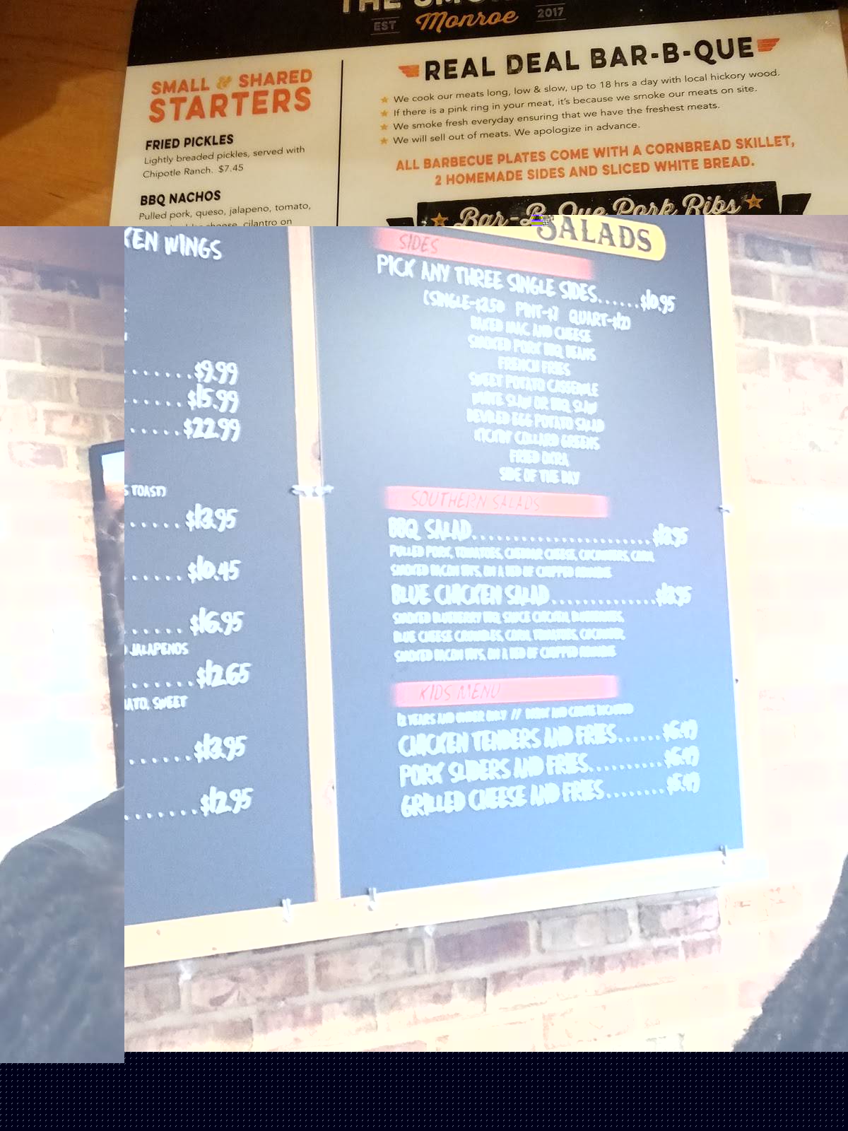 Menu at The Smoke Pit BBQ, Monroe