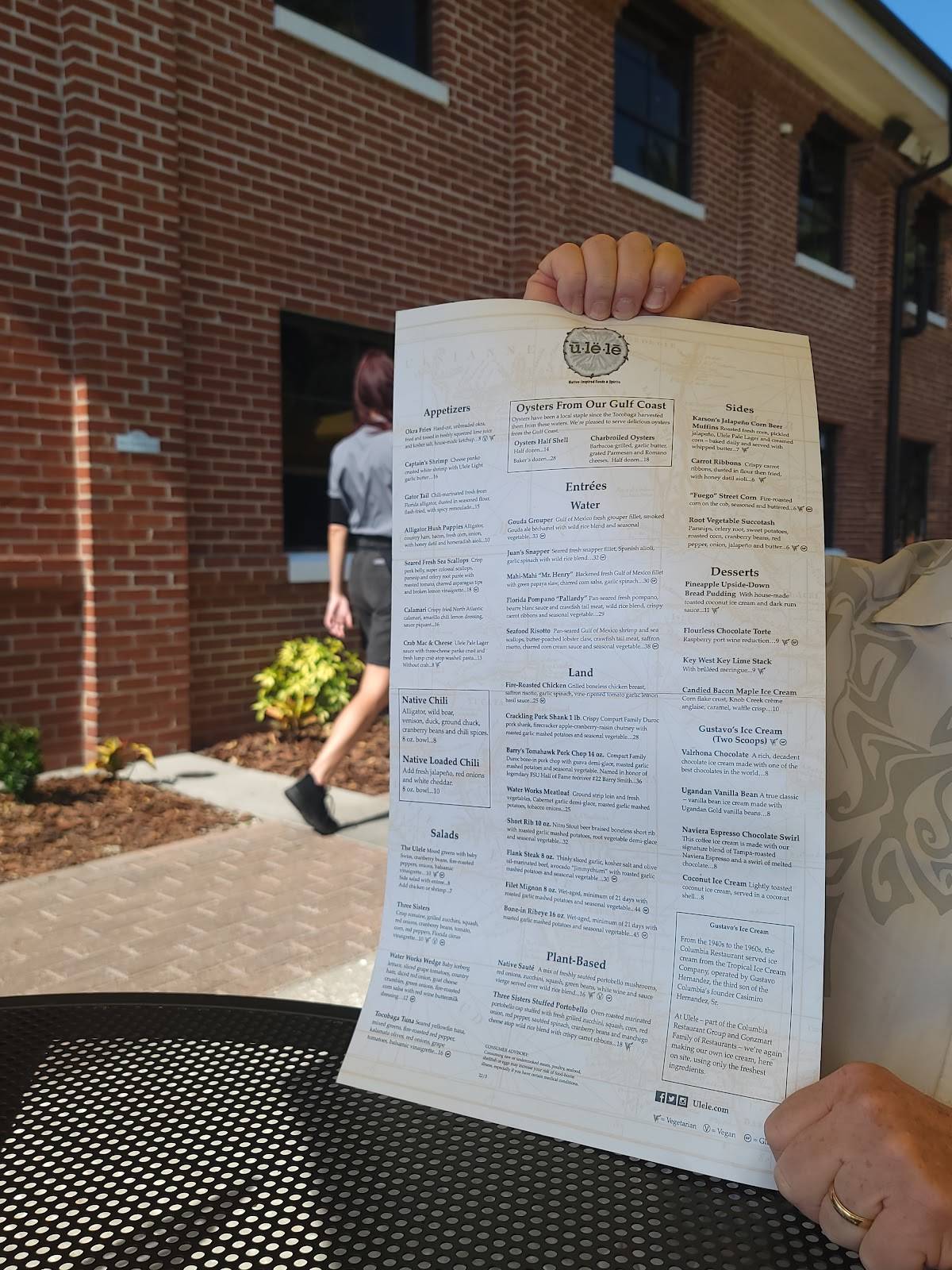 Menu at Ulele restaurant, Tampa, N Highland Ave