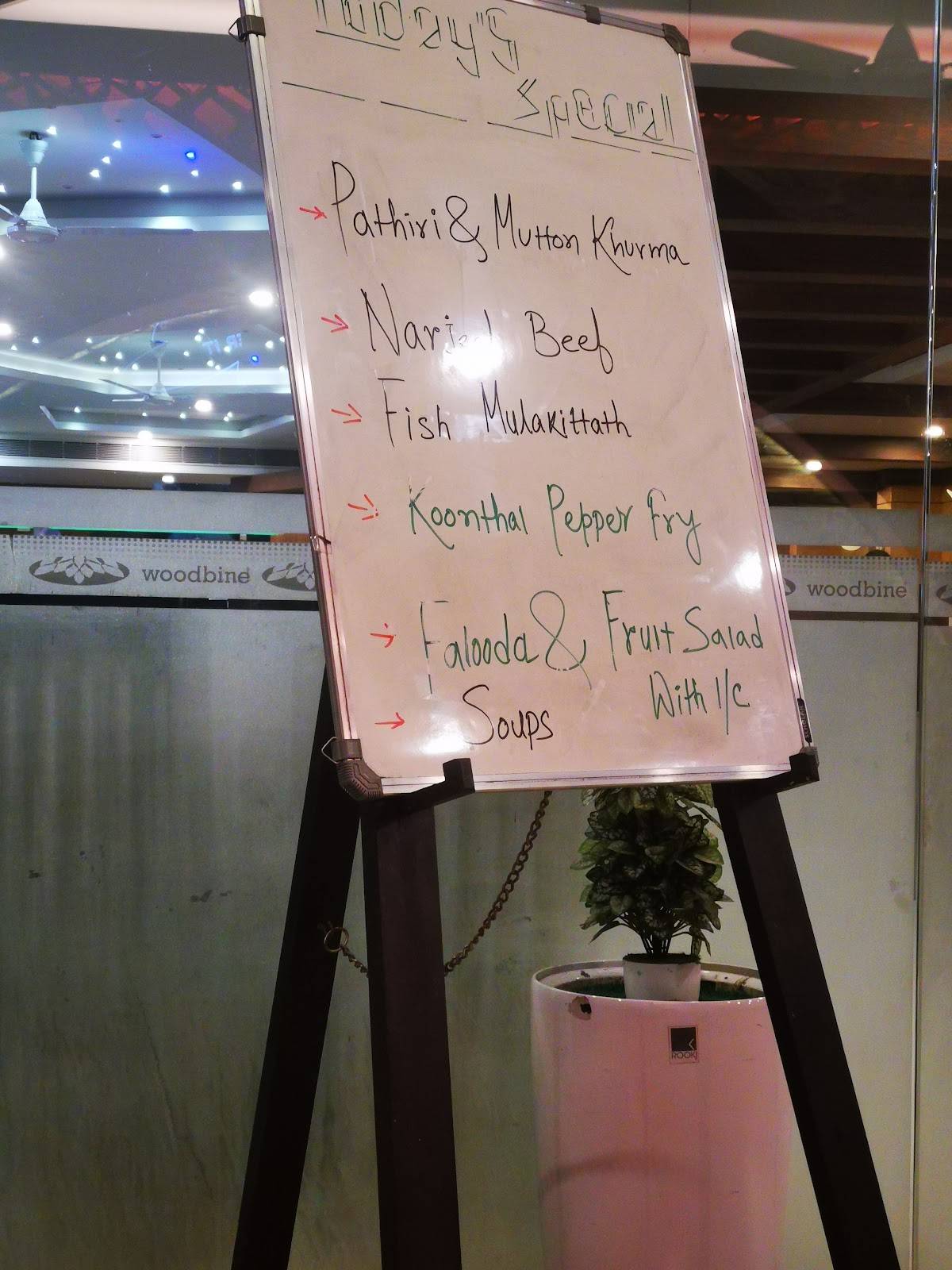 Menu at Woodbine Restaurant, Manjeri