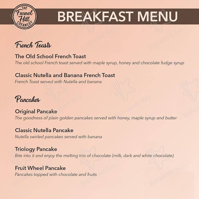 Menu at The Funnel Hill Creamery, Hyderabad, Mathur Rd