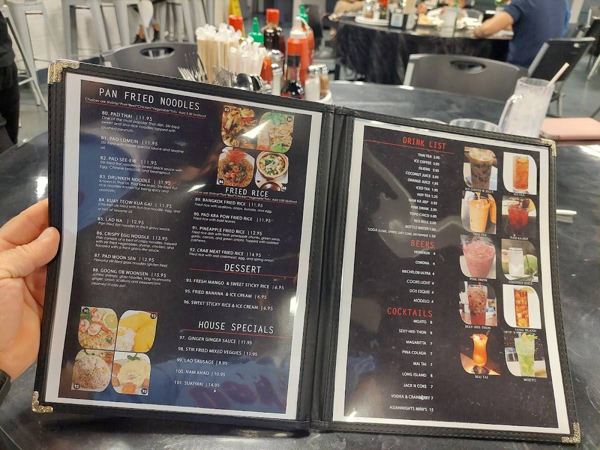 Menu at Asiannights LaoThai Cuisine & Bar, Haltom City