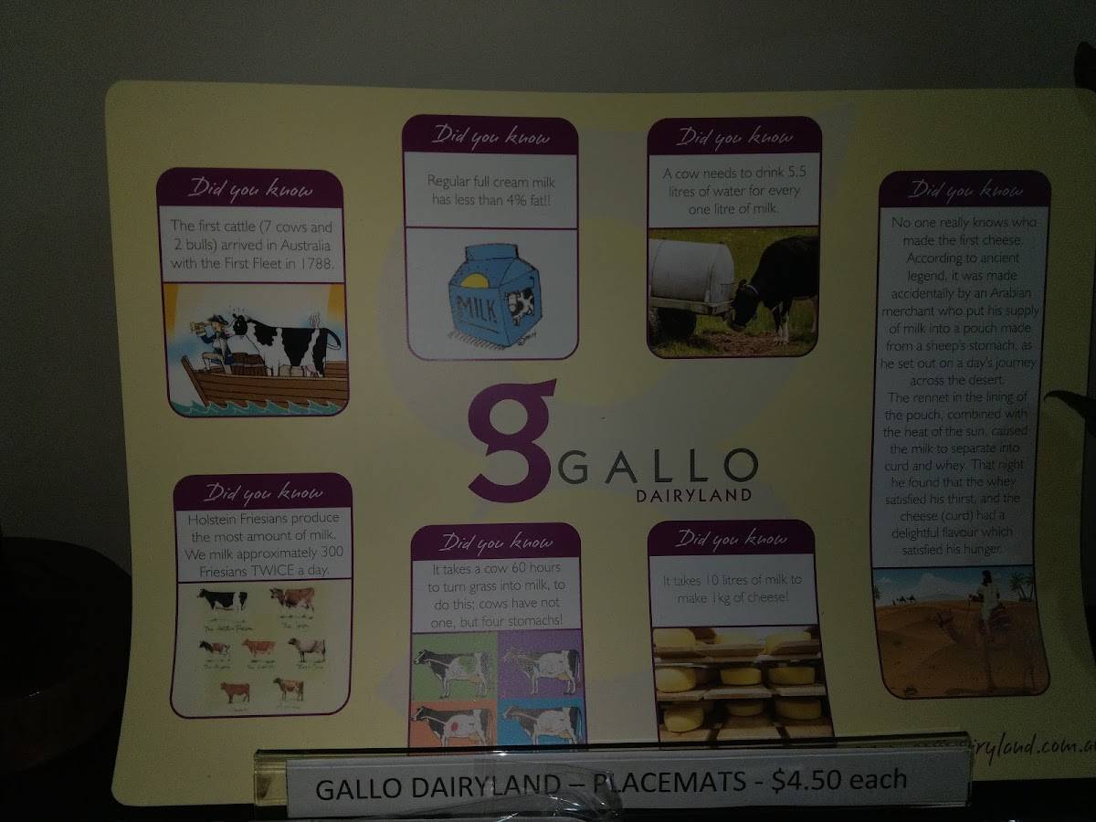 Menu at Gallo Dairyland cafe, East Barron, 9 E Barron Rd