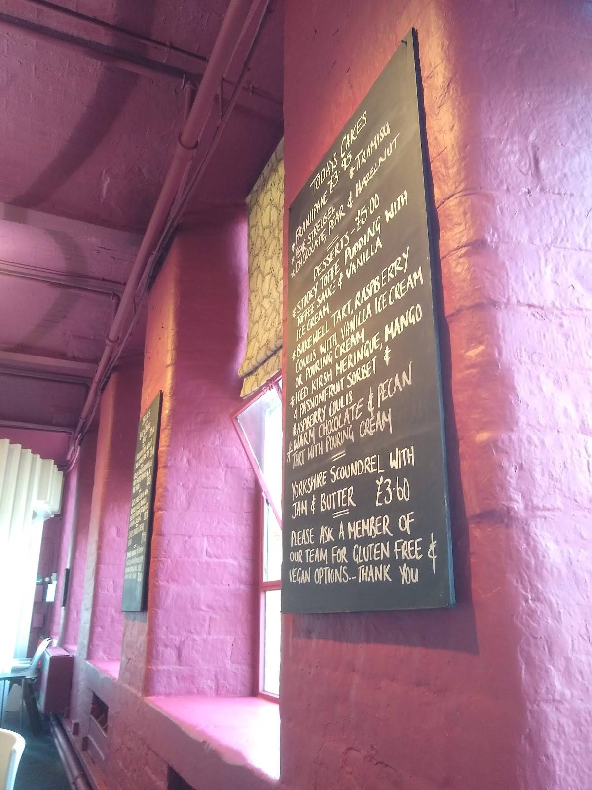 Menu at Cafe in to the Opera, Shipley, Salts Mill