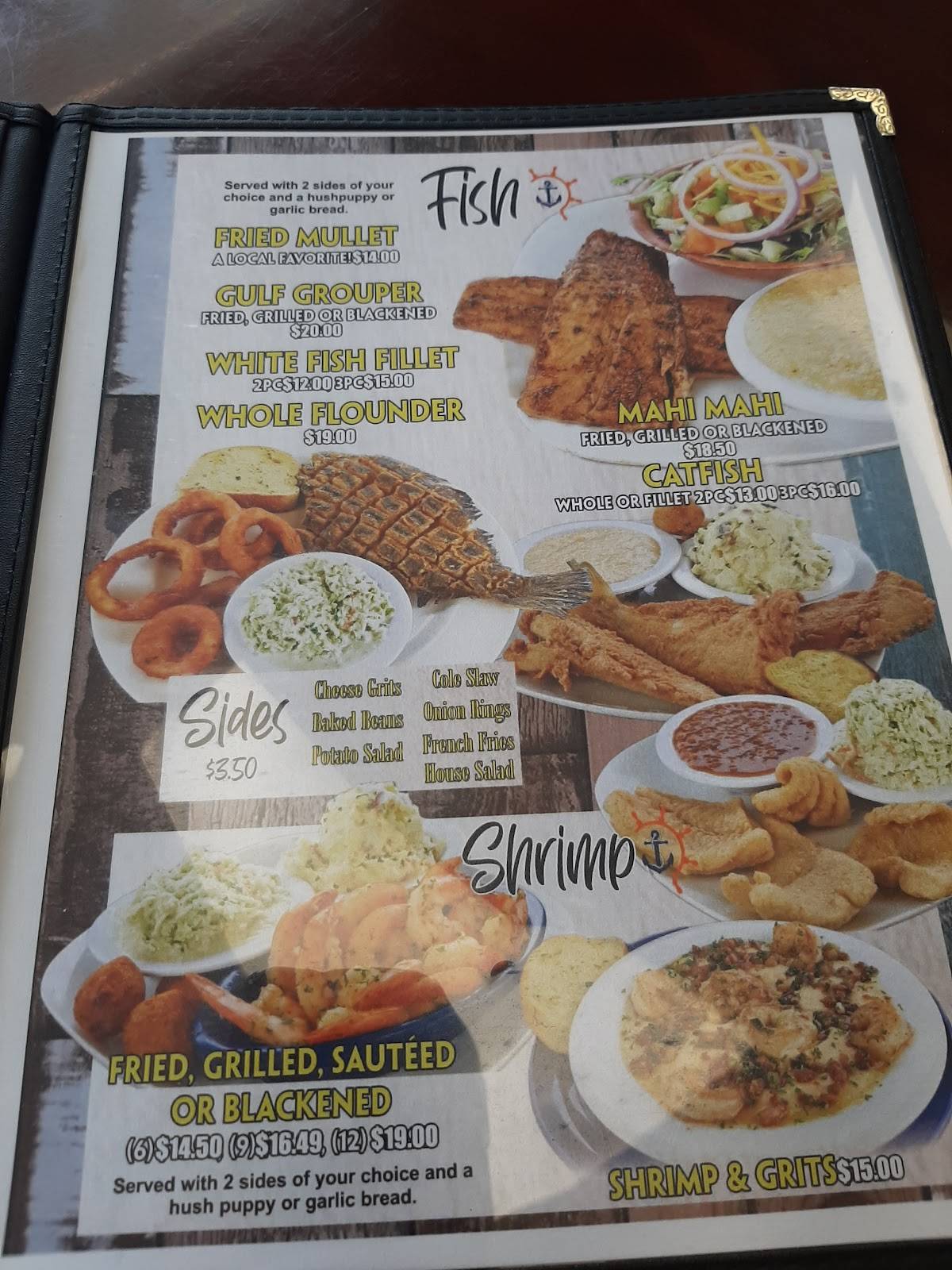 Menu at Castaway Seafood Restaurant, Bonifay