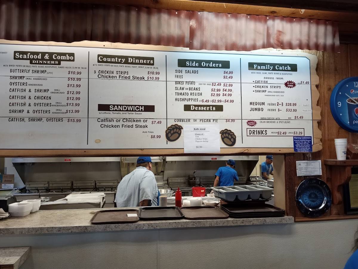 Menu at Catfish King restaurant, Waco